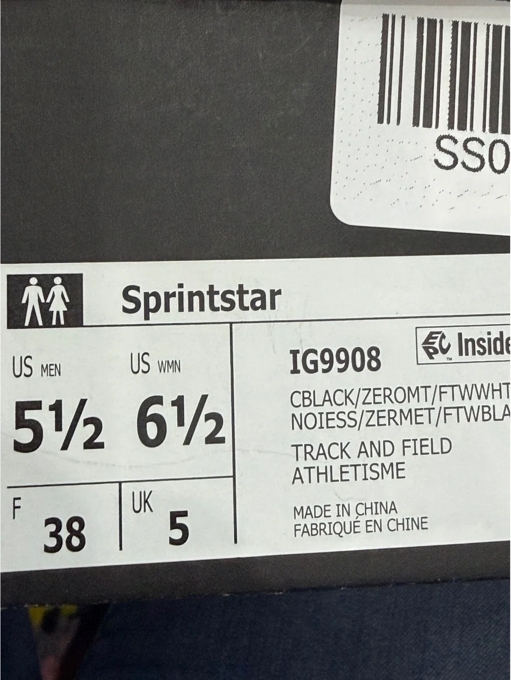 Adidas Sprintstar Track and Field Spikes Size 5.5 US Men 6.5 Women's